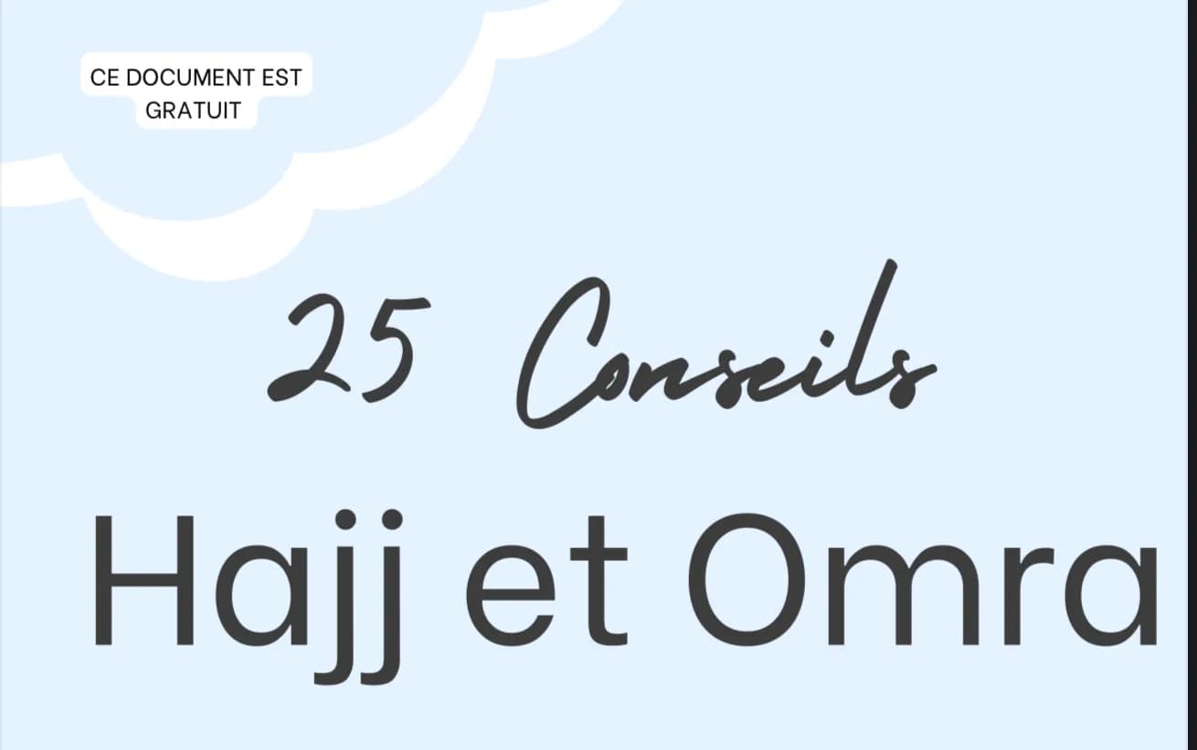 25 conseils Hajj et Omra
